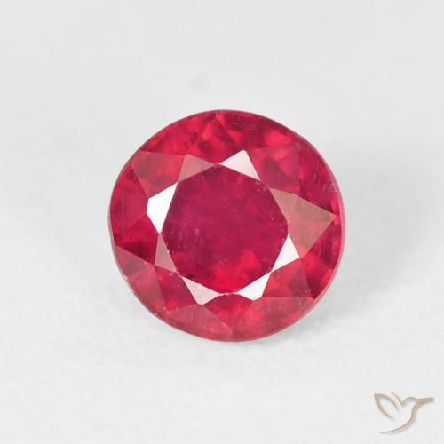 1.40ct Natural Jam Red Ruby, Round, VS