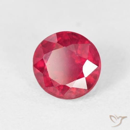 1.40 ct Red Ruby Stone, Natural Ruby in Round Facet Shape for Sale
