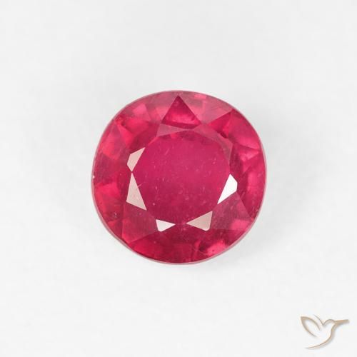 1.00ct Natural Jam Red Ruby, Round, VS