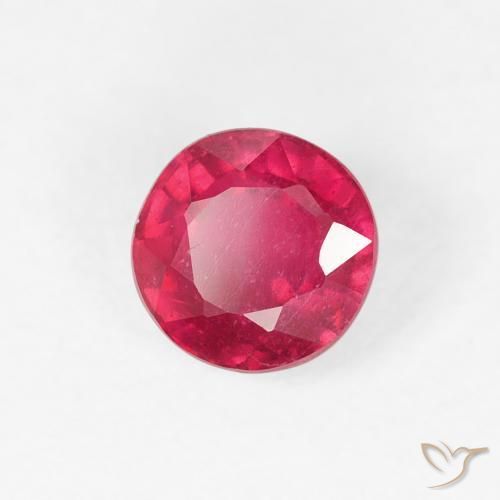 1.00 ct Red Ruby Stone, Natural Ruby in Round Facet Shape for Sale