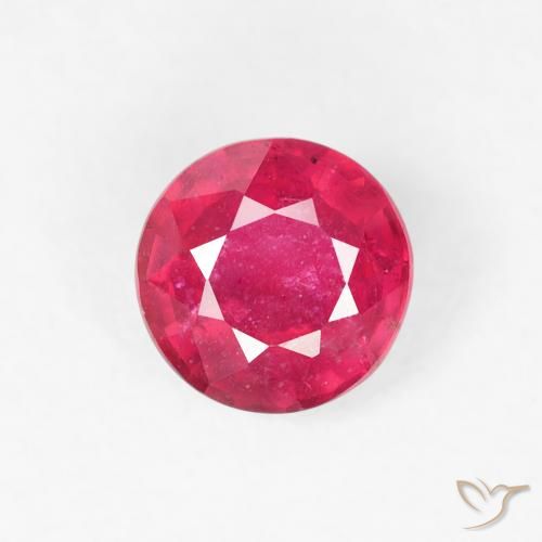 0.81ct Natural Intense Pink Ruby, Round, VS