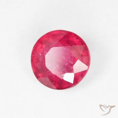 0.81 ct Pink Ruby Stone, Natural Ruby in Round Facet Shape for Sale