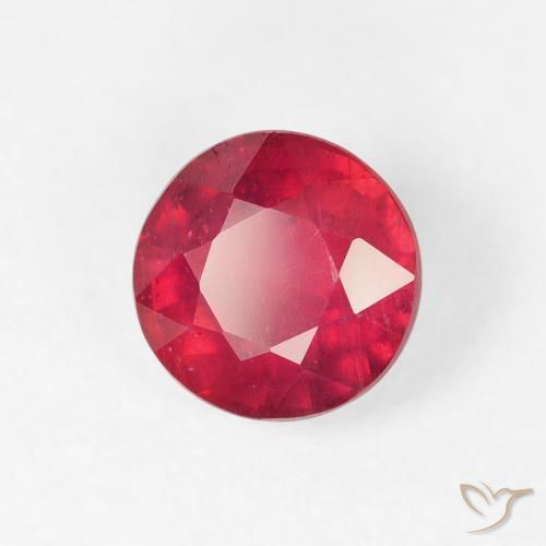 1.29 ct Red Ruby Stone, Natural Ruby in Round Facet Shape for Sale