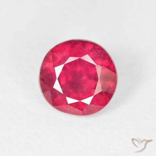1.00 ct Red Ruby Gemstone, Ruby Gem in Round Facet Shape for Sale.