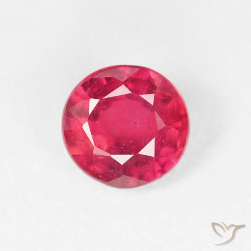0.95ct Natural Intense Pink Ruby, Round, VS