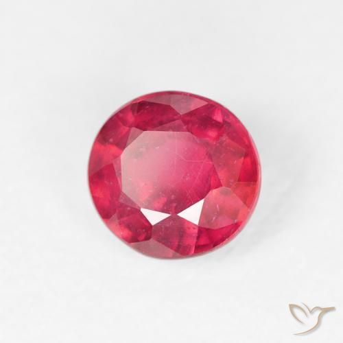 0.95 ct Pink Ruby Stone, Natural Ruby in Round Facet Shape for Sale