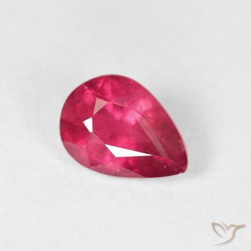 0.91 ct Red Ruby Stone, Natural Ruby in Pear Facet Shape for Sale