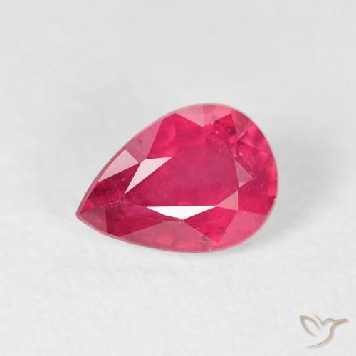 1.01ct Natural Pinkish Red Ruby, Pear Shape, VS-SI