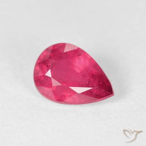 1.01 ct Red Ruby Stone, Natural Ruby in Pear Facet Shape for Sale