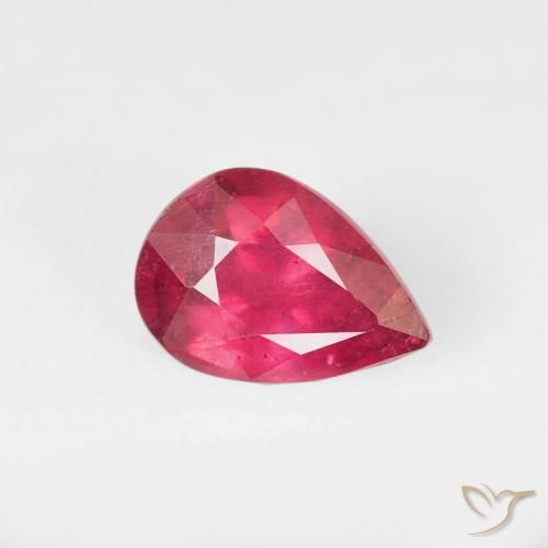 0.86 ct Red Ruby Stone, Natural Ruby in Pear Facet Shape for Sale