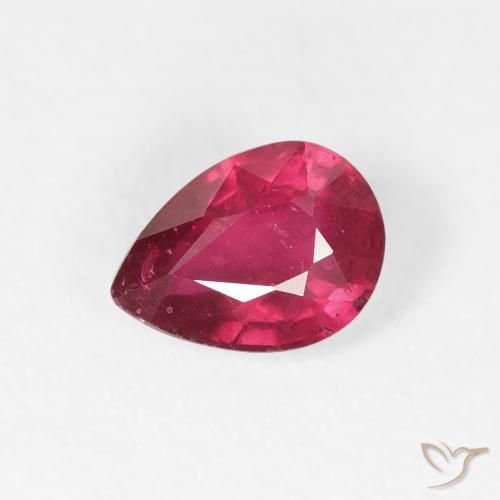 1.02ct Natural Medium Red Ruby, Pear Shape, VS-SI