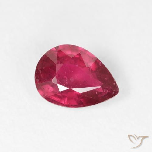 1.02 ct Red Ruby Stone, Natural Ruby in Pear Facet Shape for Sale