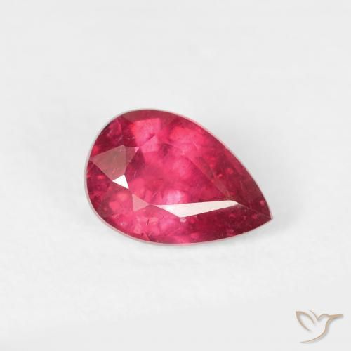 0.94 ct Red Ruby Stone, Natural Ruby in Pear Facet Shape for Sale