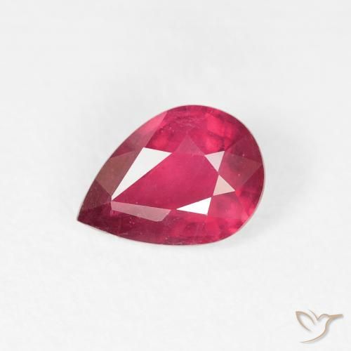 0.91ct Natural Reddish Pink Ruby, Pear Shape, VS-SI