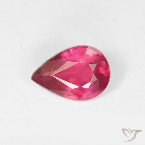 0.79ct Natural Reddish Pink Ruby, Pear Shape, VS-SI