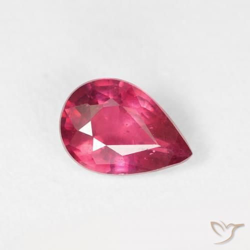 0.79 ct Red Ruby Stone, Natural Ruby in Pear Facet Shape for Sale