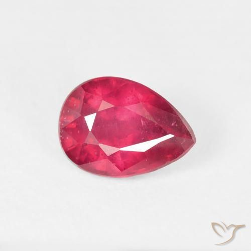 1.10 ct Red Ruby Stone, Natural Ruby in Pear Facet Shape for Sale
