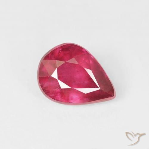 1.04 ct Red Ruby Stone, Natural Ruby in Pear Facet Shape for Sale