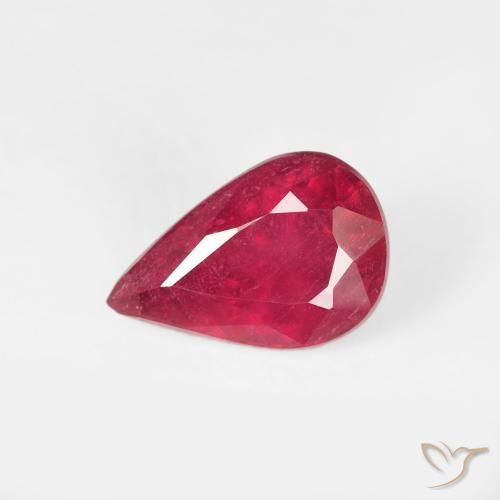 0.82ct Natural Jam Red Ruby, Pear Shape, VS-SI