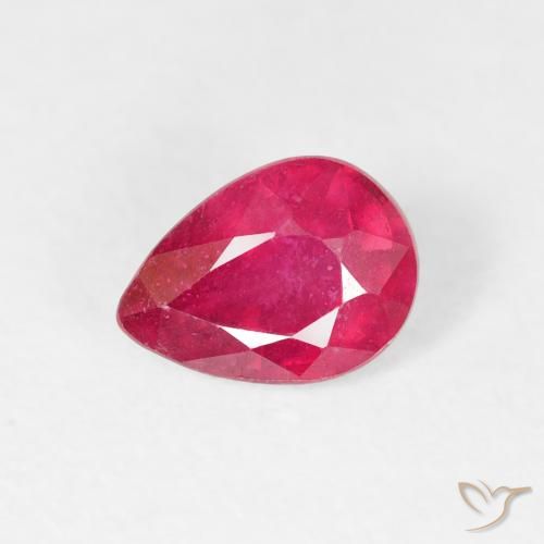 0.91ct Natural Reddish Pink Ruby, Pear Shape, VS-SI
