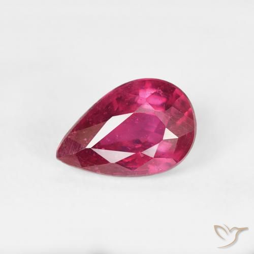 0.70ct Natural Light Red Ruby, Pear Shape, VS-SI