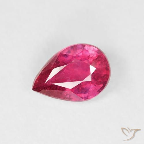 0.49ct Natural Light Red Ruby, Pear Shape, VS-SI