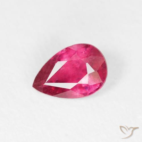 0.58ct Natural Pinkish Red Ruby, Pear Shape, VS-SI