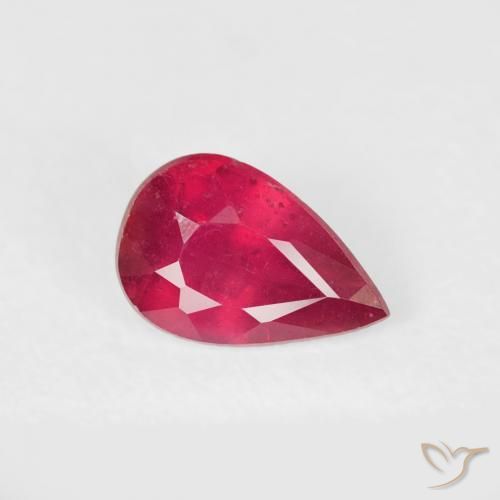 0.52ct Natural Deep Crimson Ruby, Pear Shape, VS-SI