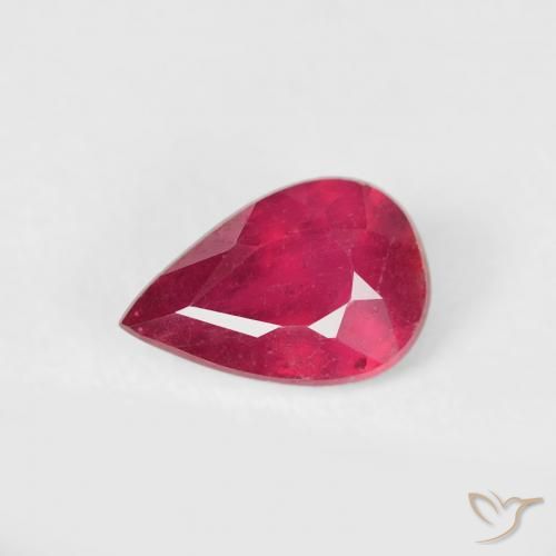 0.52 ct Red Ruby Stone, Natural Ruby in Pear Facet Shape for Sale