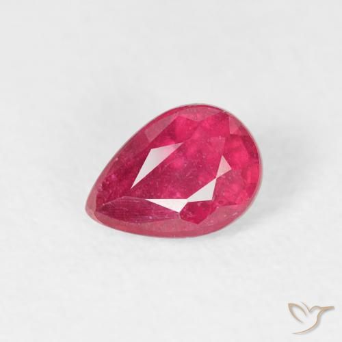 0.62ct Natural Pinkish Red Ruby, Pear Shape, VS-SI