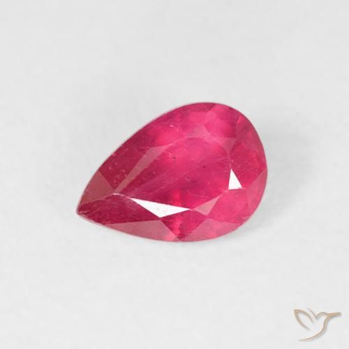 0.57ct Natural Pinkish Red Ruby, Pear Shape, VS