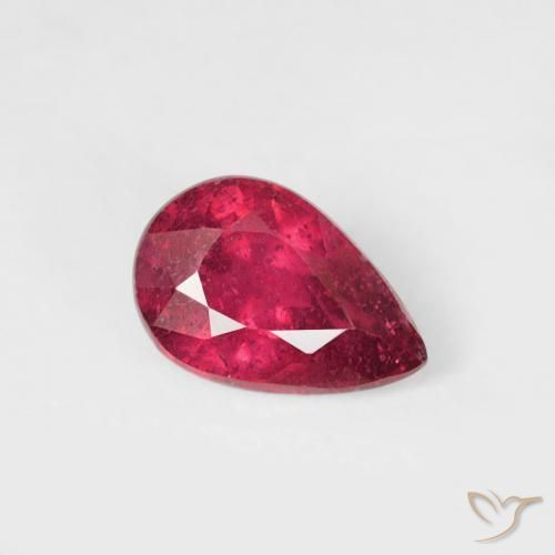 0.51 ct Red Ruby Stone, Natural Ruby in Pear Facet Shape for Sale