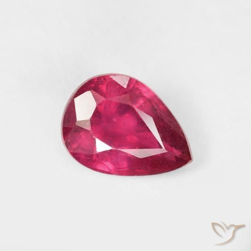 0.78 ct Red Ruby Stone, Natural Ruby in Pear Facet Shape for Sale