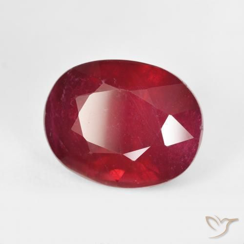 12.89 ct Red Ruby Stone, Natural Ruby in Oval Facet Shape for Sale