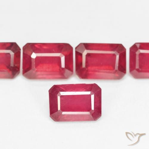 1.57ct Medium Red Ruby, Emerald Cut, VS