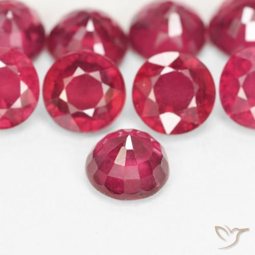 Ruby Gemstones in 6 mm (calibrated) Size for Sale, Ruby Stones in Deep Crimson Color