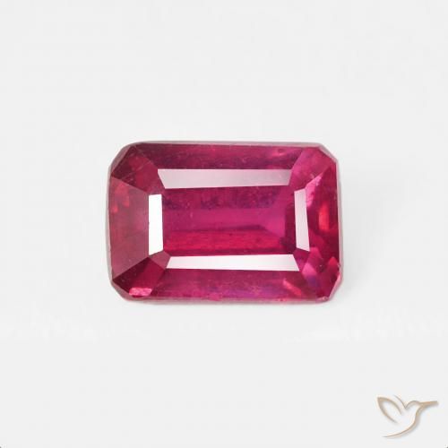 0.94ct Natural Light Red Ruby, Emerald Cut, VS