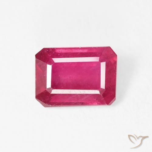1.24ct Natural Reddish Pink Ruby, Emerald Cut, VS
