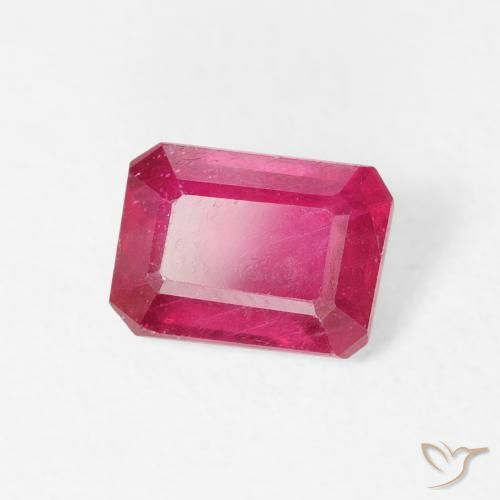 1.24 ct Red Ruby Stone, Natural Ruby in Octagon Step Cut Shape for Sale