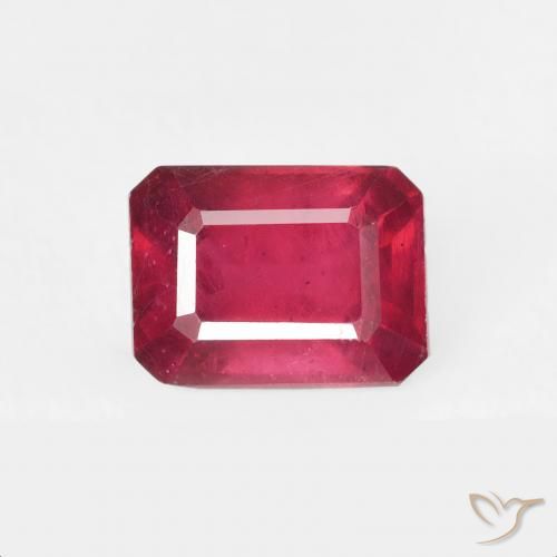 1.56 ct Red Ruby Gemstone, Ruby Gem in Octagon Step Cut Shape for Sale.