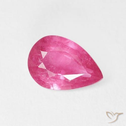 1.24 ct Red Ruby Stone, Natural Ruby in Pear Facet Shape for Sale