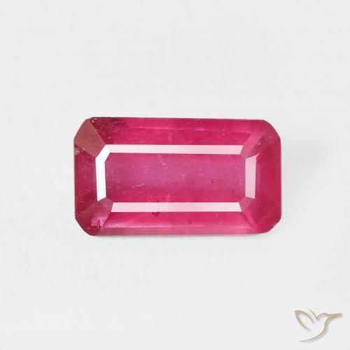 2.38ct Natural Light Red Ruby, Emerald Cut, VS