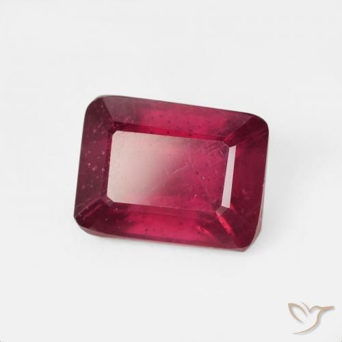 2.82 ct Red Ruby Stone, Natural Ruby in Octagon Step Cut Shape for Sale