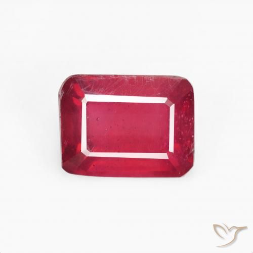 3.83ct Natural Jam Red Ruby, Emerald Cut, VS