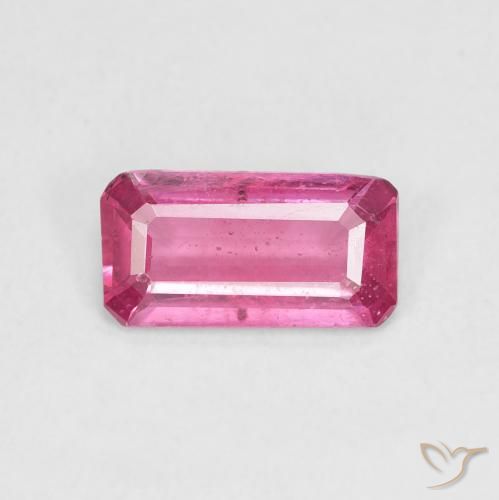 1.24ct Natural Hot Pink Ruby, Emerald Cut, VS-SI