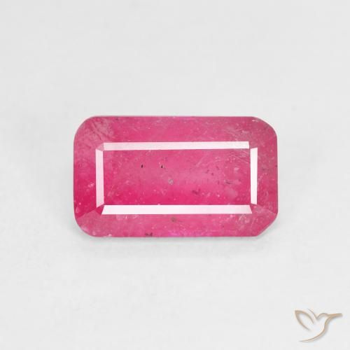 2.49ct Natural Hot Pink Ruby, Emerald Cut, VS-SI