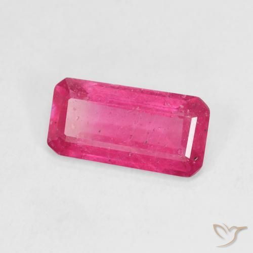 2.95 ct Pink Ruby Stone, Natural Ruby in Octagon Step Cut Shape for Sale