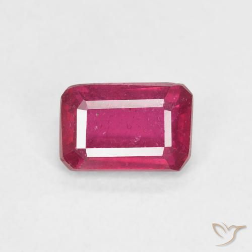 0.82ct Natural Hot Pink Ruby, Emerald Cut, VS-SI