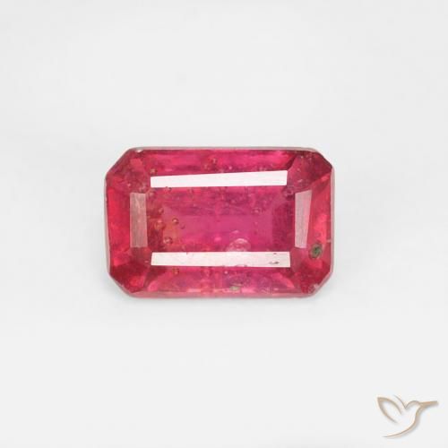 0.71ct Natural Medium Pink Ruby, Emerald Cut, VS-SI