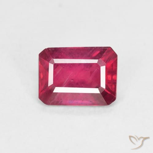 1.34ct Natural Hot Pink Ruby, Emerald Cut, VS-SI